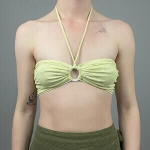 Lucy In The Sky Yellow Floral Halter Neck Bandeau O-Ring Top